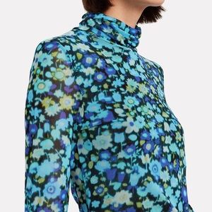 Ganni Floral Mesh Turtleneck